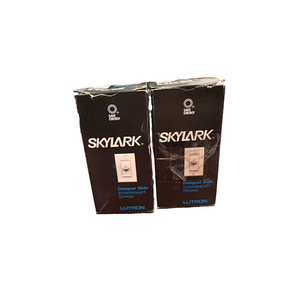 Lutron Skylark S-600-WH 600W Single Pole Slide Dimmer White NOS Set of 2